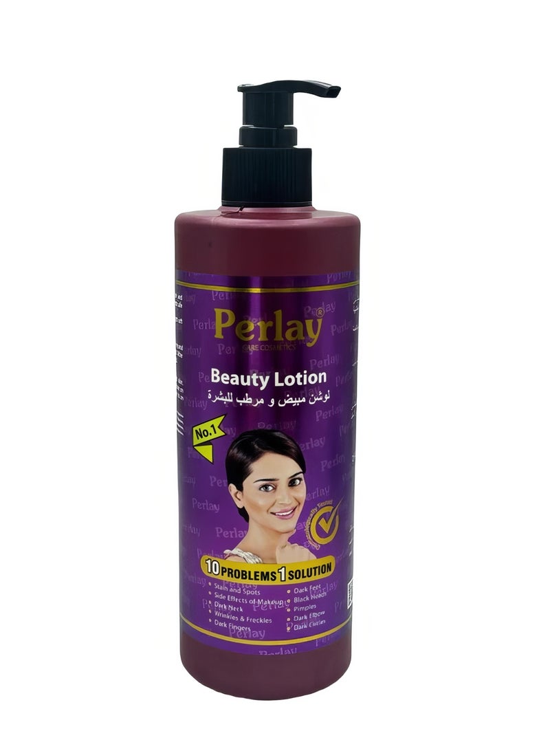 Perlay Beauty Lotion for Skin Whitening and Moisturizing, 10-in-1 Solution for Dark Spots, Dark Circles, and Blemishes
